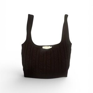 Black Knit Meshki Women's Crop Top
